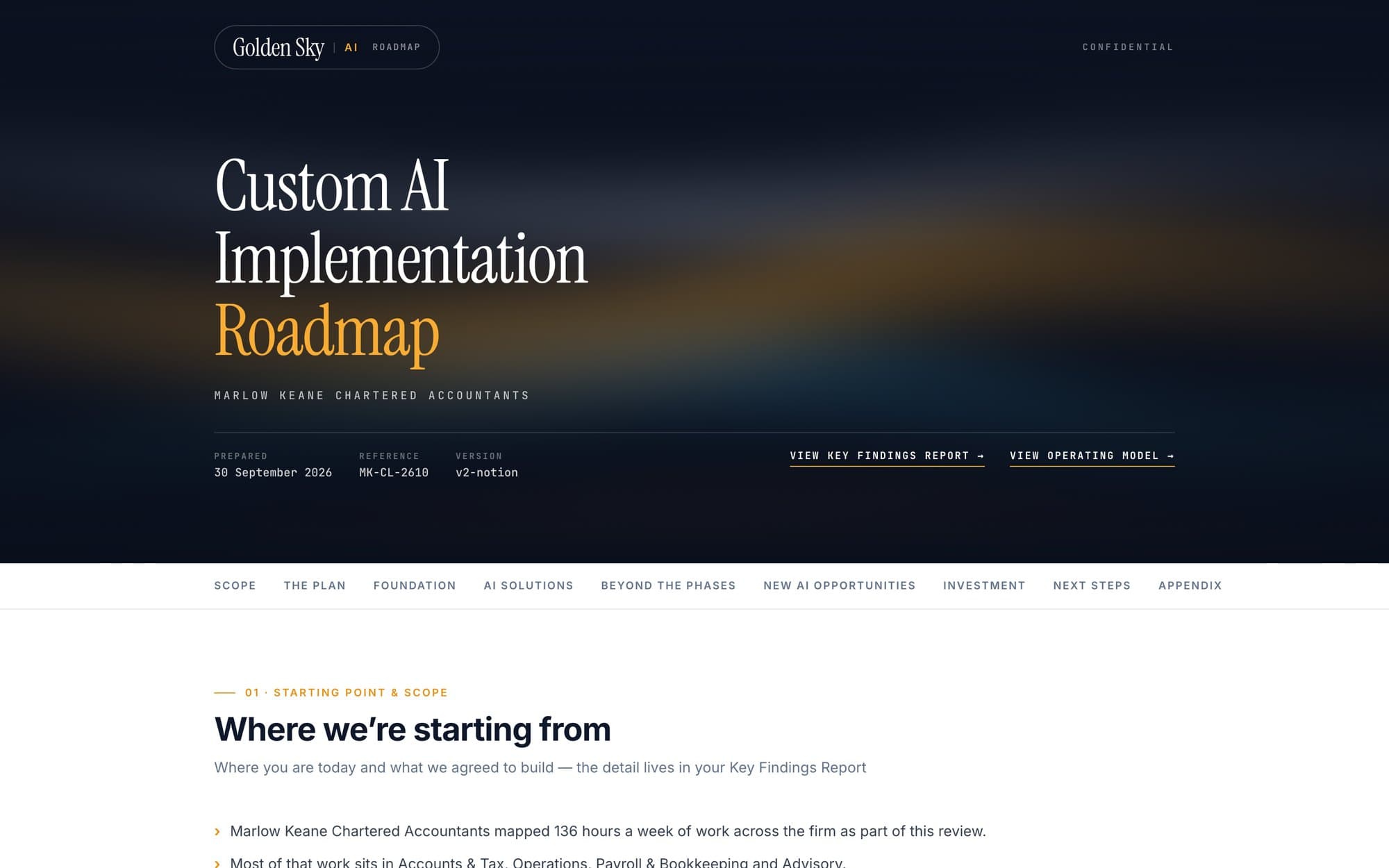 The cover of the example AI Roadmap