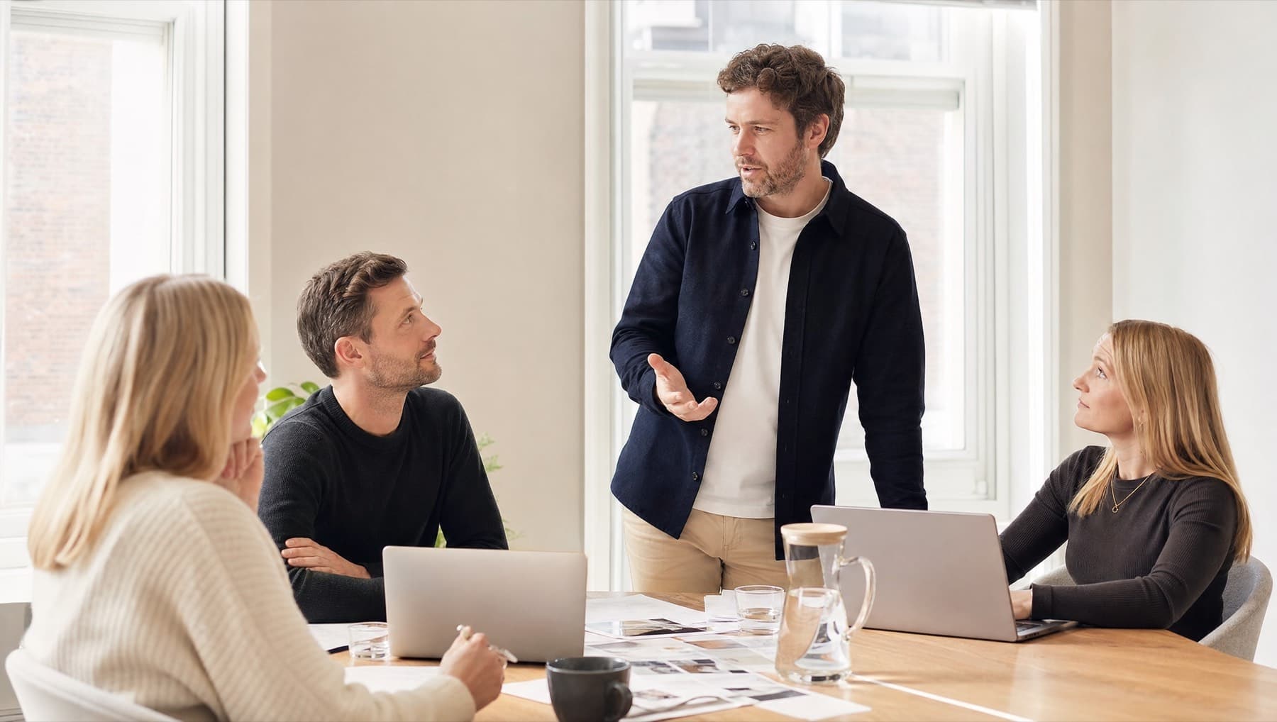A working session in progress around a table